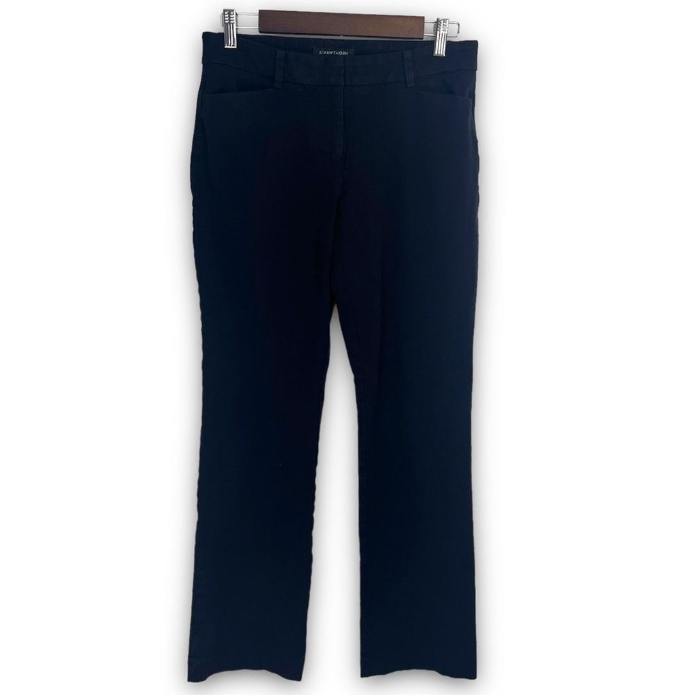 41 Hawthorn Becca Black Onyx Mid-Rise Flat Front Stretch Bootcut Trousers Size 4